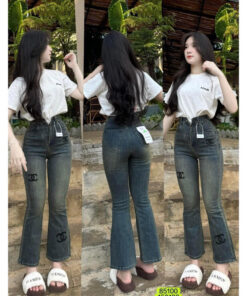 Quần Jean Ống Loe Thêu Chữ X Xịn Xò Dễ Phối Đồ Phong Cách Trẻ Trung