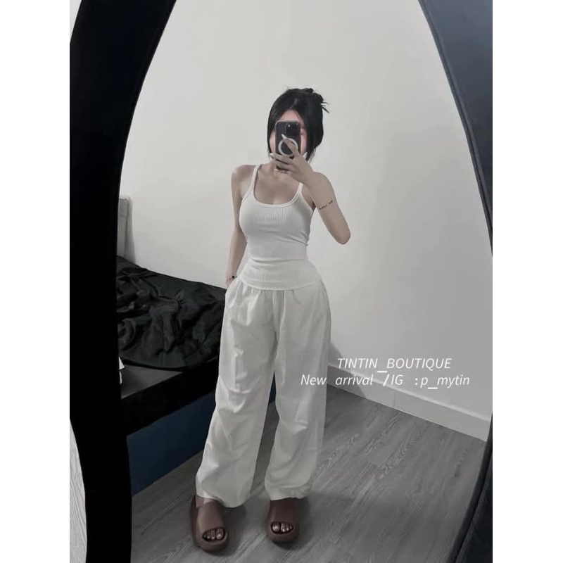 Set Bộ Áo 2 Dây Nhỏ Mix Quần Kaki Túi Nắp Xịn Xò Phong Cách Trẻ Trung Cá Tính