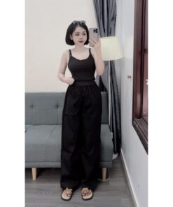 Set Bộ Áo 2 Dây Nhỏ Mix Quần Kaki Túi Nắp Xịn Xò Phong Cách Trẻ Trung Cá Tính