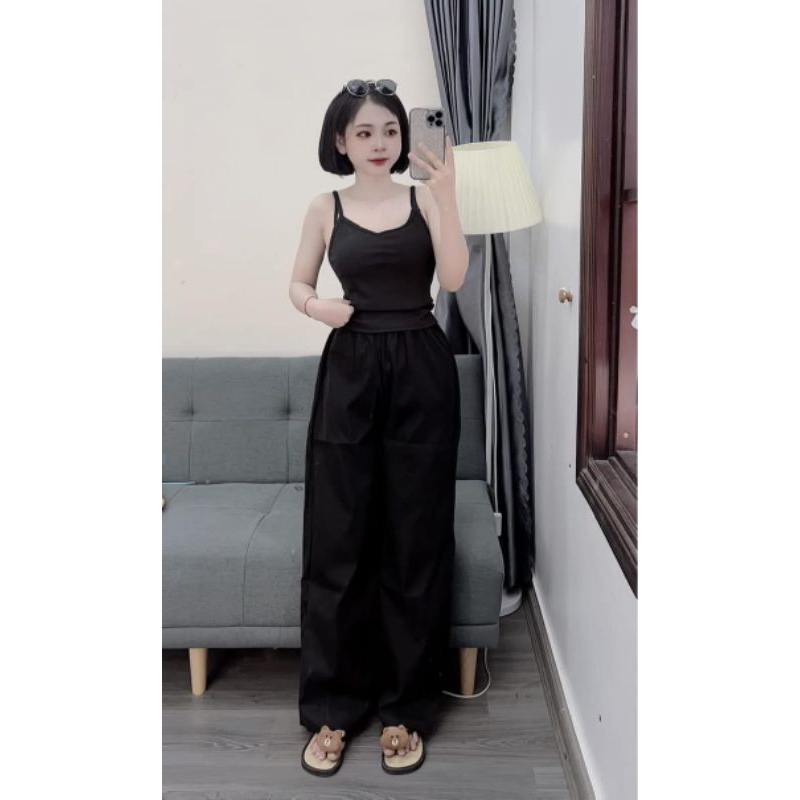 Set Bộ Áo 2 Dây Nhỏ Mix Quần Kaki Túi Nắp Xịn Xò Phong Cách Trẻ Trung Cá Tính