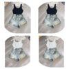 Set Áo 2 Dây Mix Quần Short Bò Kiểu Dáng Trẻ Trung Cá Tính