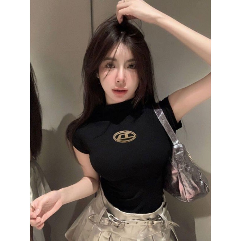 Áo Thun Bozip Cổ 3p Gắn Logo Tam Giác From Ôm Phong Cách Trẻ Trung Hottren