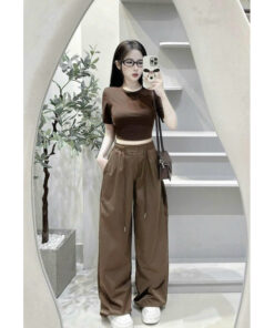 Quần rút gấu chất vải mềm siêu co dãn phối với mọi outfit