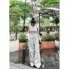 Set Áo 2 Dây Bản To Chất Thun Tăm Mix Quần Xuông In Chữ Phong Cách Trẻ Trung