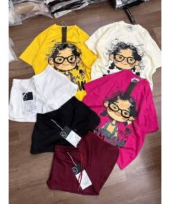 Sét áo thun cô gái things kết hợp quần short trắng xinh xắn Set đồ trẻ trung, năng động và dễ thương