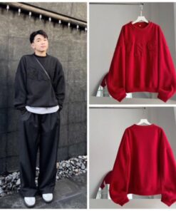 Áo Sweater Nỉ INS Basic Tay Bồng From Thụng Chất Nỉ Dày Dặn Kiểu Dáng Unisex Trẻ Trung