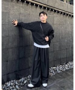 Áo Sweater Nỉ INS Basic Tay Bồng From Thụng Chất Nỉ Dày Dặn Kiểu Dáng Unisex Trẻ Trung