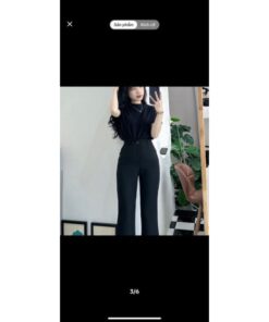 Quần Loe Cạp Cao Dáng Dài Siêu Hách Dáng, Chất Vải Tuyết Mưa Dày Dặn, Phong Cách Trẻ Trung Năng Động ( Kèm Ảnh Thật)