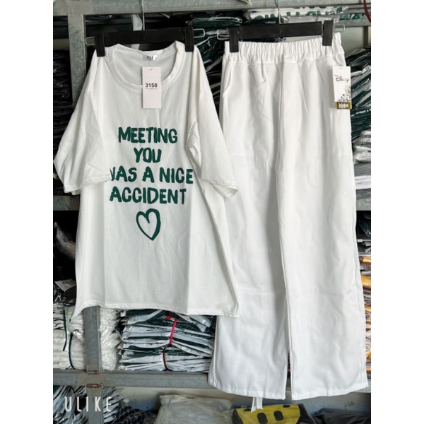 Set Quần Suông Ống Rộng Chất Kaki Mềm +Kèm Áo Thun Tay Lỡ Form Unisex