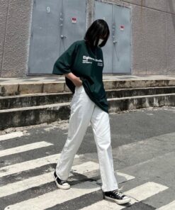 Set Quần Suông Ống Rộng Chất Kaki Mềm +Kèm Áo Thun Tay Lỡ Form Unisex