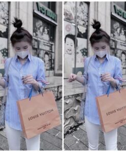Áo Sơ Mi Cộc Tay Hoạ Tiết Túi Chất Cotton Lụa Xịn From Dáng Trẻ Trung