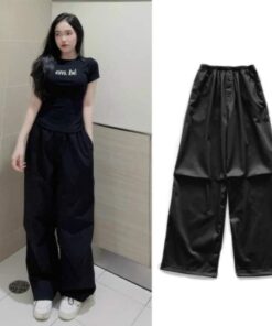 Quần Ống Rộng Túi Nắp Cạp Chun, Chất Quần Kaki Mềm Mịn sihoangngan