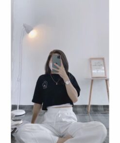 Set Croptop 3 Món Quần Chun Suông, Chất Cotton Xinh