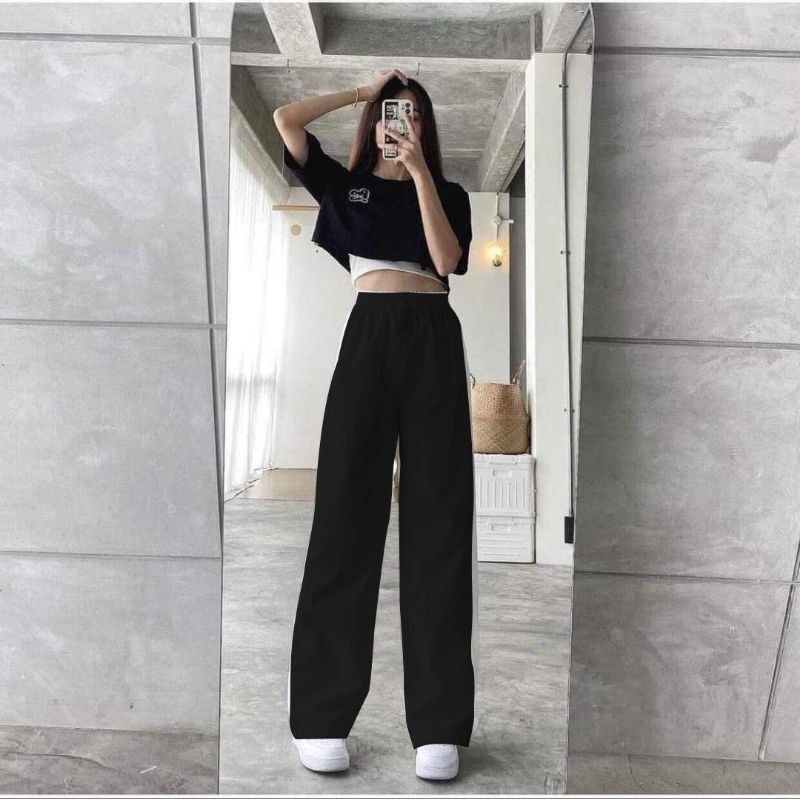 Set Croptop 3 Món Quần Chun Suông, Chất Cotton Xinh