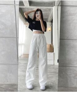 Set Croptop 3 Món Quần Chun Suông, Chất Cotton Xinh