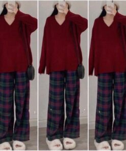 [Rẻ Vô Địch] Quần Kẻ Nữ Quần Caro Cạp Chun Lưng Cao Dáng Ống Rộng Suông ulzzang Full Màu Hot